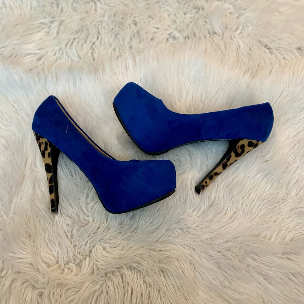 Used Blue With Leopard Heels, worn a few times.